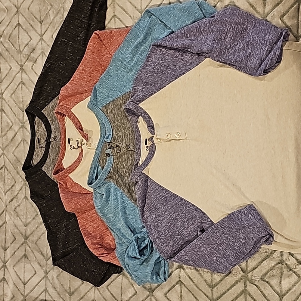 On the Byas 4 Pack Knit Henleys Sz S